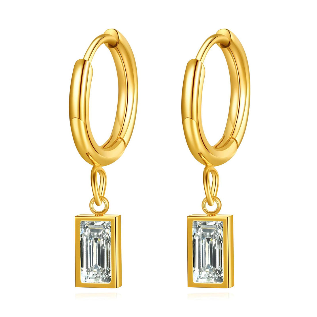 18K Gold Plated Stainless Steel Earrings - High-Intensity Shine, Hypoallergenic & Tarnish-Resistant Jewelry