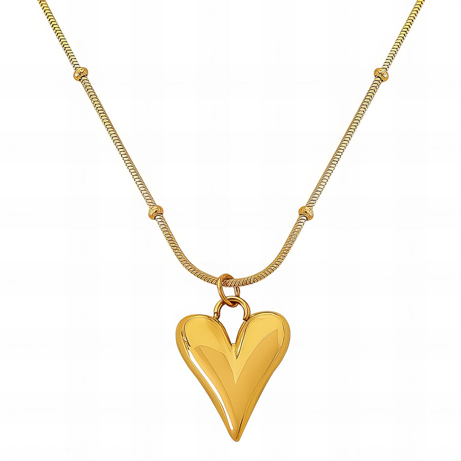 18K Gold Plated Stainless Steel Hearts Necklace - Elegant & Hypoallergenic