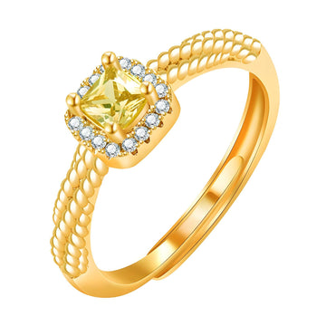 18K Gold Plated Stainless Steel Finger Ring - Intensity Design, Hypoallergenic & Lightweight