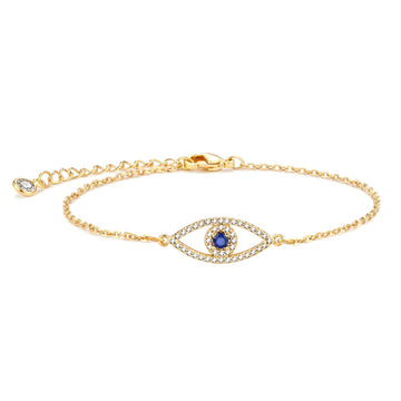 18K Gold Plated Stainless Steel Evil Eye Bracelet – Stylish, Durable & Hypoallergenic