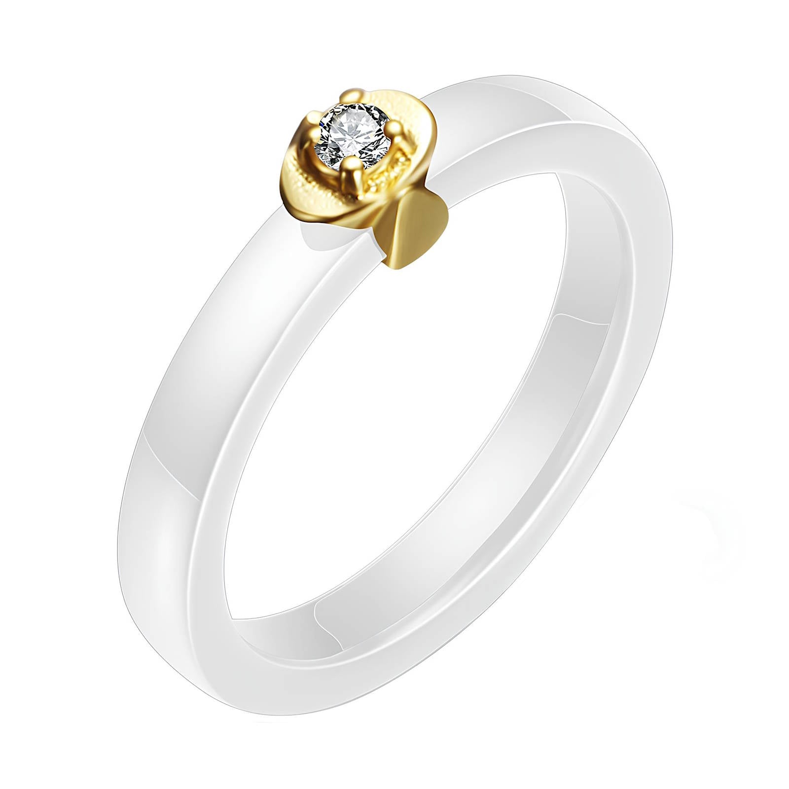 18K Gold Plated Ceramic & Steel Finger Ring - Intensity Design, Hypoallergenic & Tarnish-Resistant