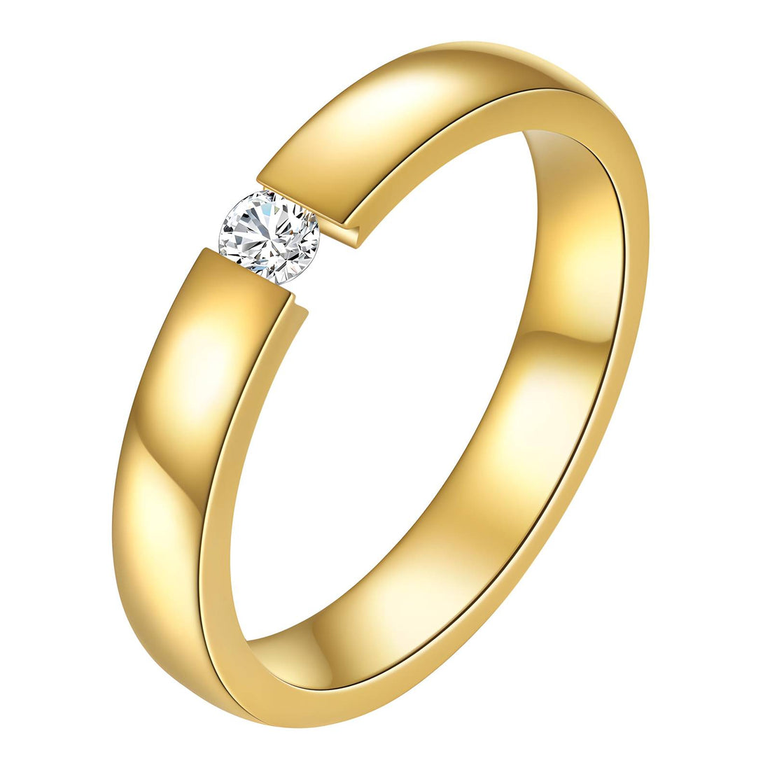 18K Gold Plated and Stainless Steel Finger Ring - Intensity Design, Hypoallergenic & Lightweight